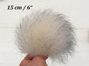 Cream Fur Pom Pom for Hat, Raccoon Fur Pompom, Knitted Hat Pom Pon, Furry Pompom, Removable Fluffy Pompon, Craft Accessory, Fuzzy Bommel