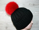 Hot Red Fur Pompom for Hat, Real Fox Fur Pom Pom, Fluffy Bommel, Detachable Pompon, Soft Fuzzy Pompom, Fur Accessories, Soft Furry Ball