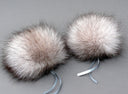 Real Fur Pom Pom, Beige Fluffy Pompom, Fox Tail Fur Pompom for Hat, Puff Fur Ball, Furry Bommel, Fuzzy Pompon, Real Fox Fur Pom Pon for DIY