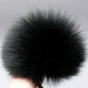 Black Raccoon Fur Pompom, Large Fuffy Pom Pom For Hat, Detachable Pompoms, Real Fur Pompons, Crafts Supplies, Fuzzy Bommel, Cute Hat Decor