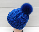 Bright Blue Fur Pompom for Hat, Fur Pom Pom, Fox Gur Pom Pon, Large Furry Ball, Detachable Pompon, Attachable Fuzzy Bommel, Fluffy Bubble