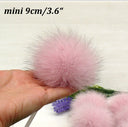 Fur Pompom for Hat, Detachable Light Pink Pompom, Genuine Fur Pom Pom, Fuzzy Bommel, Pink Pompoms, DIY Hat Decorations, Girly Pom For Hat