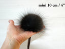 Silver fox fur pompom, Fluffy pom pom for hat, Large fur pompom, Real fur pom pom for hat, Detachable pompoms