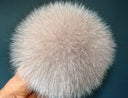 Beige Fur Pompom, Fuzzy Bommel, Real Fox Fur Pom Pom for Hat, Fur Accesory, Fluffy Pom Pon for Beanies, Furry Ball for Crafting, Hat Decor