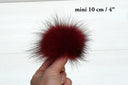Double color Real Raccoon Fur Pompom, Red Fluffy Pompom For DIY, Genuine Fur Pompoms, Hat Accessories, Fuzzy Bommels, Kids Hat Decor