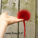 Double color Real Raccoon Fur Pompom, Red Fluffy Pompom For DIY, Genuine Fur Pompoms, Hat Accessories, Fuzzy Bommels, Kids Hat Decor