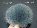 Real Fox Grey Fur Pom Pom, Fluffy Grey Hat Topper, Dense Round Fur Ball, DIY Beanie Accessory, Soft Fuzzy Hood Trim, Winter Pompon by Piece