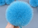 Blue Fur Pom Poms, Real Fox Fur Pompom for Hat, Fluffy Bommel, Large Furry Pompon, Detachable Pom Pon, Fuzzy Ball, Hat Decoration