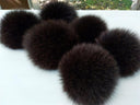 Fox Fur Pom Pom for Beanie, Fuzzy Pompon Ball with Ribbon, Detachable Pompom, Real Arctic Fox Fur, Fur Accessories, Gift for Daughter