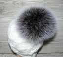 Silver fur pom pom Real fox fur pompom for hat Large plush furry ball Detachable pompom