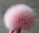Fur pom pom Light pink fur pompom for hat Real fox fur pom Detachable pompom Fuzzy bommel