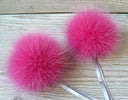 Fur pom pom, Pink fur pompom for hat, Real fox fur pom, Detachable pompom, Large Pom Pom, Gift Idea, DIY Gift, Fur Accessories