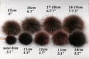 Brown Racoon Fur Pom Pom, Real Raccoon Fur Pompom for Hat, Fur Accessory, Large Fuzzy Ball For DIY, Fluffy Detachable Pompom, Furry Bommel