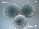 Real Fox Grey Fur Pom Pom, Fluffy Grey Hat Topper, Dense Round Fur Ball, DIY Beanie Accessory, Soft Fuzzy Hood Trim, Winter Pompon by Piece