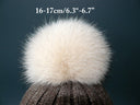 Cream fur pom pom hat, Real fox fur pom, Large furry ball, Detachable pompom, Fuzzy bommel