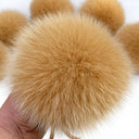Beige Fur Pompom, Fluffy Fox Fur Pom Pom for Hat, Puff Detachable Pom Pom, Furry Ball, Fluffy Pompo, Fuzzy Bommel, Winter Hat Decoration