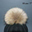 Brown pom poms for hat, Raccoon fur pompom, Tie on fur pom pom, Removable fluffy bommel, Craft supply, Detachable raccoon fuzzy pompon