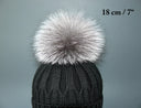 Fur pom pom for hat - Real silver fox fur pompom - Detachable pompoms of four sizes: 10 cm / 3.9" - 18 cm/ 7"