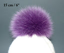 Purple Fur Pom Pom For Hat, Real Fox Fur Pompom, Real Fur Ball, Detachable Pompom, Fluffy Fur Pompoms, Real Fur Accessories, Hat Decoration