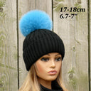 Blue Fox Fur Pom Pom, Fluffy Large Pom Pom Ball, Round Soft Pom, Hat Accessory, Real Fur Bag Charm, Beanie Topper, DIY Craft Supplies