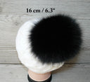 Arctic fox fur pom pom Black fur pom pom Real fur Pompom hat Fur pompom Fur ball Detachable pompom Fur fox Fluffy fur pompoms