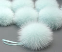 Real Fox Fur Pompom, Mint Fur Pompom For Hat, Detachable Pompom, Winter Hats Pom Pom, Fluffy Pompom, Fox Pom Pom, Furry Pompom For Kids Hat