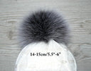 Silver fur pom pom Real fox fur pompom for hat Large plush furry ball Detachable pompom