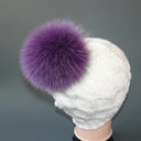 Purple Fur Pom Pom For Hat, Real Fox Fur Pompom, Real Fur Ball, Detachable Pompom, Fluffy Fur Pompoms, Real Fur Accessories, Hat Decoration