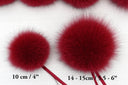 Burgundy Real Fur Pompom, Fox Fur Pom Pom, Detachable Pom Pom, Real Fur Pompoms, Red Wine Fur, Bordo Pompoms for Hat, Cute Fuzzy Hat Decor