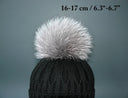 Fur pom pom for hat - Real silver fox fur pompom - Detachable pompoms of four sizes: 10 cm / 3.9" - 18 cm/ 7"