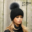Arctic Fox Fur Pom Pom, Detachable Fluffy Pompom, Dark Fur Hat Pom Pom, Fuzzy Beanie Fur Ball, Fur Accessories For Hat, DIY Craft Supplies