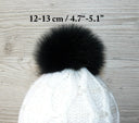 Arctic fox fur pom pom Black fur pom pom Real fur Pompom hat Fur pompom Fur ball Detachable pompom Fur fox Fluffy fur pompoms