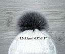 Silver fur pom pom Real fox fur pompom for hat Large plush furry ball Detachable pompom