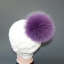 Purple Fur Pom Pom For Hat, Real Fox Fur Pompom, Real Fur Ball, Detachable Pompom, Fluffy Fur Pompoms, Real Fur Accessories, Hat Decoration
