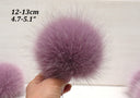 Real fur pom pom, Natural fox fur fluffy hat topper, Soft round fur charm, Handmade beanie accessory, Fuzzy backpack decor, Bag keychain