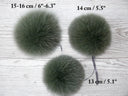 Genuine Fur Pom Pom, Green Furry Pompon for Hat, Fluffy Fur Ball with Ribbon, Fur Bommel, Real Fur Accessories, Cute Decor For Winter Hat