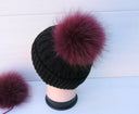 Burgundy Raccoon Fur Pompom, Genuine Raccoon Fur Pom Pom for Hat, Removable Pompoms, Fluffy Ball for Hat, Furry Bommel, Hat Decoration