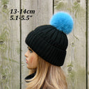 Blue Fox Fur Pom Pom, Fluffy Large Pom Pom Ball, Round Soft Pom, Hat Accessory, Real Fur Bag Charm, Beanie Topper, DIY Craft Supplies