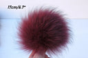 Burgundy Raccoon Fur Pompom, Genuine Raccoon Fur Pom Pom for Hat, Removable Pompoms, Fluffy Ball for Hat, Furry Bommel, Hat Decoration
