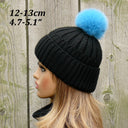 Blue Fox Fur Pom Pom, Fluffy Large Pom Pom Ball, Round Soft Pom, Hat Accessory, Real Fur Bag Charm, Beanie Topper, DIY Craft Supplies