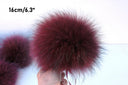 Burgundy Raccoon Fur Pompom, Genuine Raccoon Fur Pom Pom for Hat, Removable Pompoms, Fluffy Ball for Hat, Furry Bommel, Hat Decoration