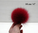 Burgundy Real Fur Pompom, Fox Fur Pom Pom, Detachable Pom Pom, Real Fur Pompoms, Red Wine Fur, Bordo Pompoms for Hat, Cute Fuzzy Hat Decor
