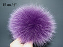 Purple Fur Pom Pom For Hat, Real Fox Fur Pompom, Real Fur Ball, Detachable Pompom, Fluffy Fur Pompoms, Real Fur Accessories, Hat Decoration