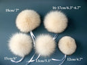 Cream fur pom pom hat, Real fox fur pom, Large furry ball, Detachable pompom, Fuzzy bommel