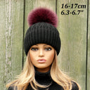 Real Fur Pom Pom for Hat, Burgundy Fluffy Pompom With Ribbon, Large Fox Fur Pom Pon, Furry Ball, Puff Detachable Pompom, Fur Bommel