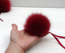 Burgundy Real Fur Pompom, Fox Fur Pom Pom, Detachable Pom Pom, Real Fur Pompoms, Red Wine Fur, Bordo Pompoms for Hat, Cute Fuzzy Hat Decor
