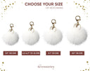 Genuine Fur Keychain Bag Charm, Fuzzy Keyring, Real Fur Key Chain, White Fluffy Accessory, Handbag Charm, Purse Charm