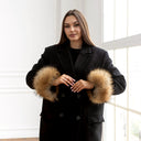 Fluffy Raccoon Fur Cuffs, Real Fur Sleeve Trim, Detachable Fur Wrist Warmers, Handmade Winter Accessory for Women, Fuzzy Cuffs Fur Coat
