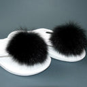 Black Fur Shoe Clips, Real Fur Pom Pom Shoe Clips, Shoe Accessories, Brooch for Shoes or Flip Flops, Fluffy Shoe Pom Pom, Women's Shoe Clips