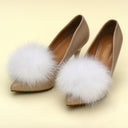 Shoe Clips for Women, Shoe Pompom, Shoe Decorations, White Wedding Shoe Clips, Bridal Shoe Clips, Fluffy Pom Pom Shoe Brooch, Furry Shoe Bow